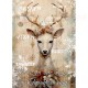 DUTCH LADY CHRISTMAS  GREETING CARD Holly Deer
